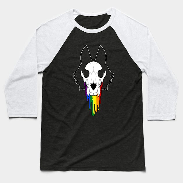 Skull Pride - Rainbow Baseball T-Shirt by Jay Miller